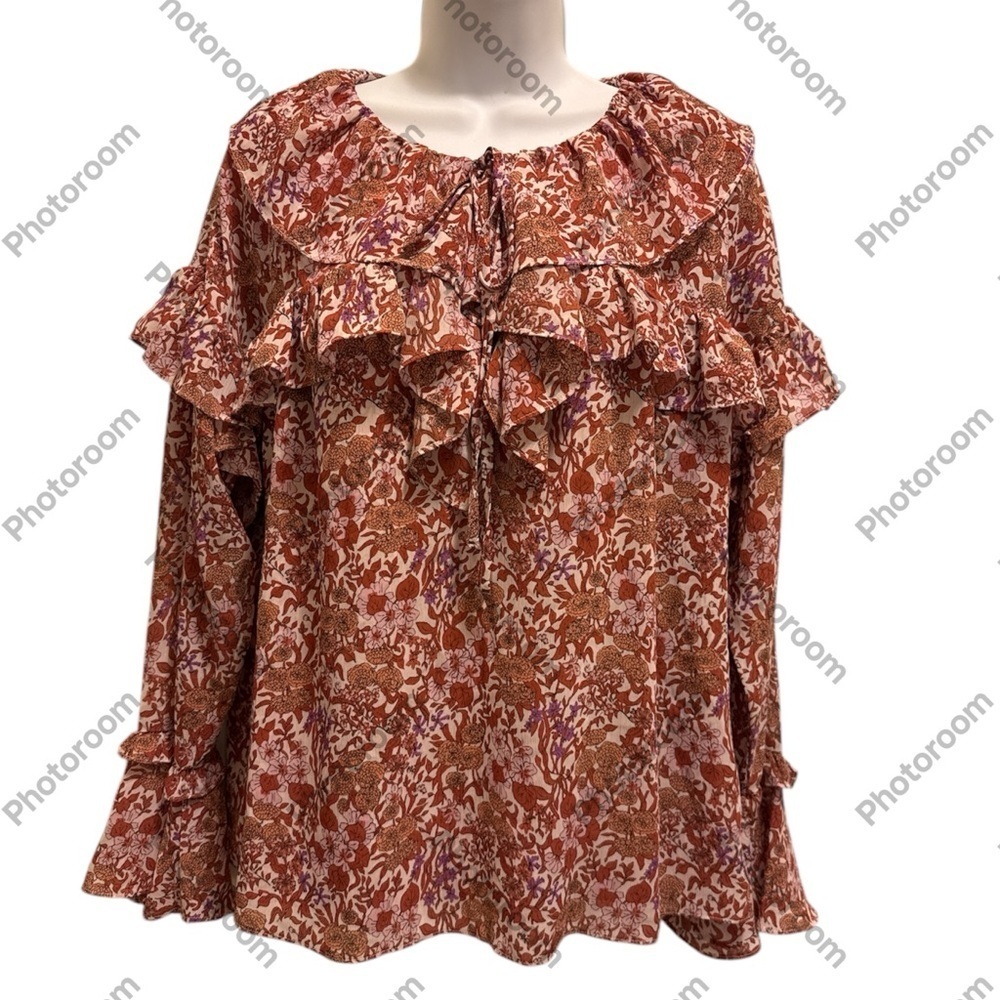 J CREW LONG SLEEVE RUFFLE BLOUSE IN CRINKLE CHIFFON
FETE FLORAL STYLE SZ S BL048 - Picture 7 of 10